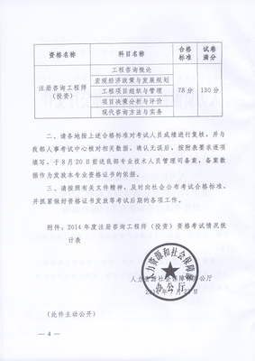 2014年中国咨询工程师考试合格标准解读